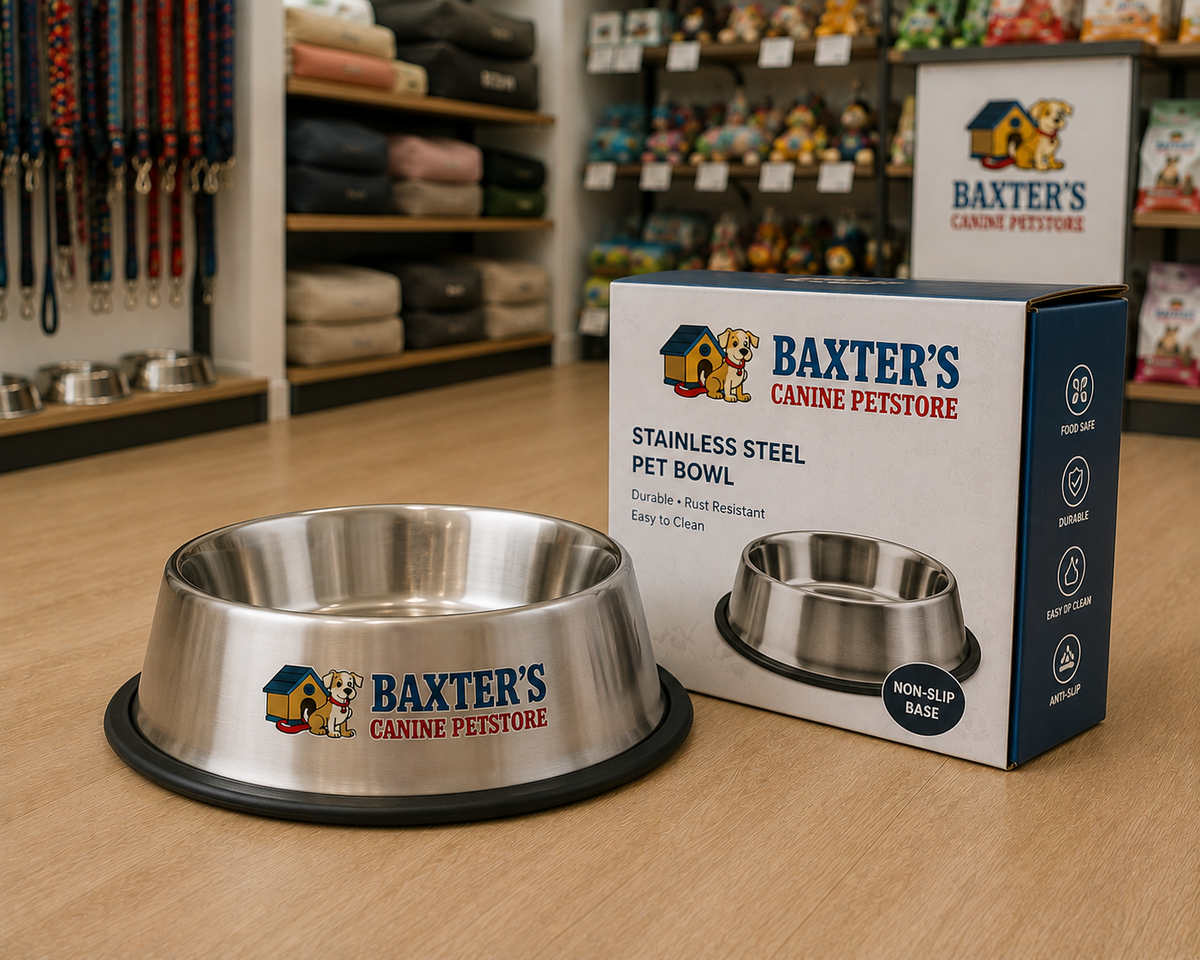 Baxter's Stainless Steel Dog Bowl – Non-Slip