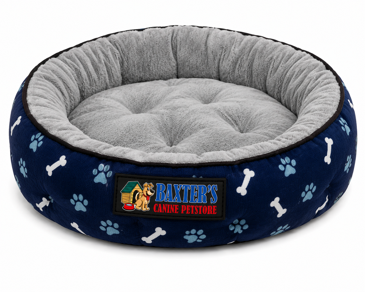 Baxter's Round Donut Dog Bed – Bone Print