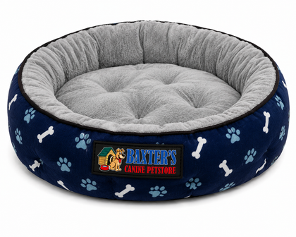 Baxter's Round Donut Dog Bed – Bone Print