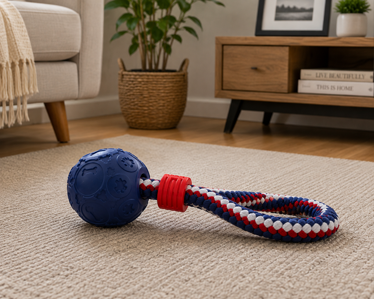 Baxter's Ball on a Rope Dog Toy