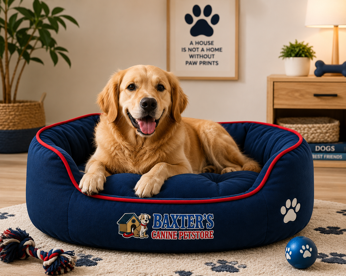 Baxter's Bolster Dog Bed – Navy