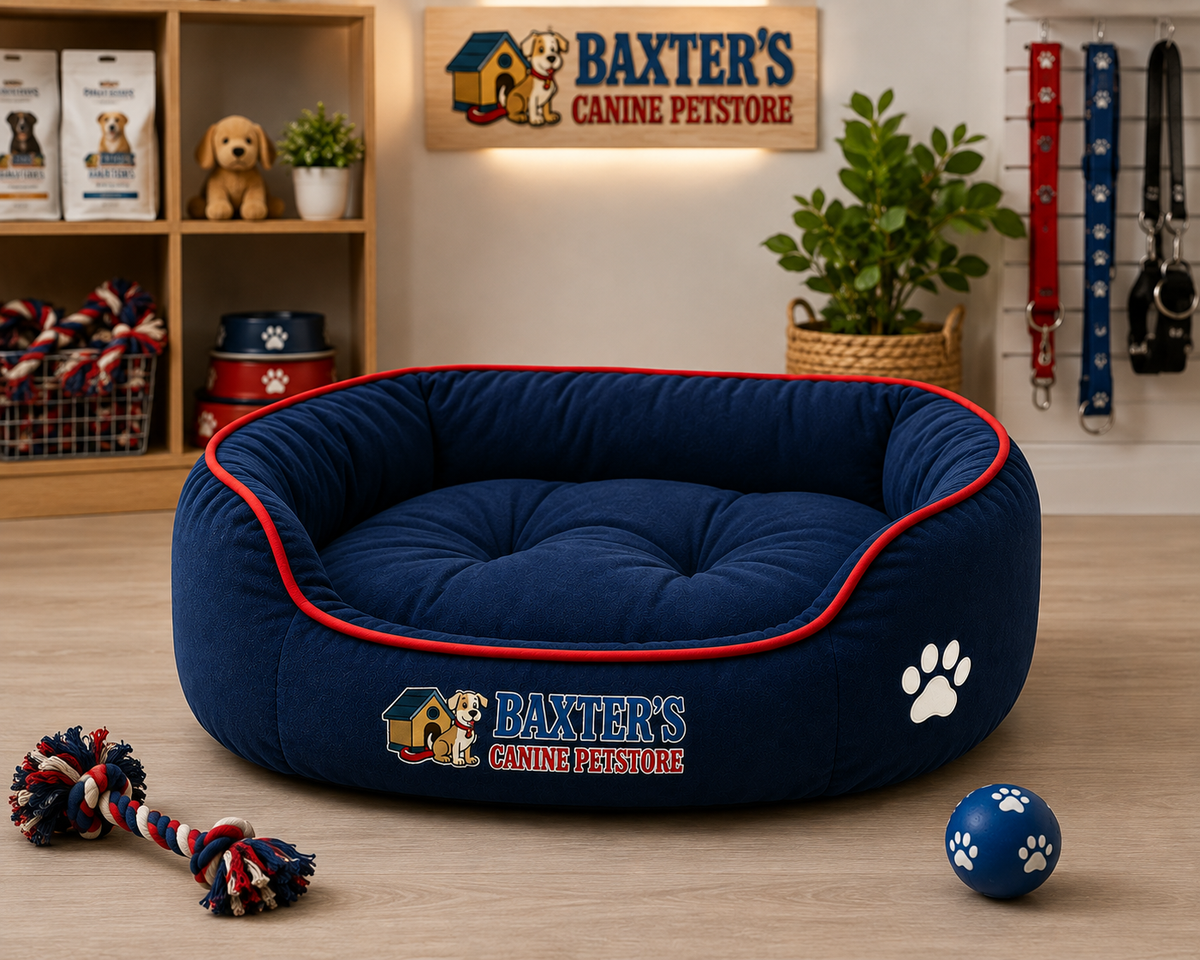 Baxter's Bolster Dog Bed – Navy
